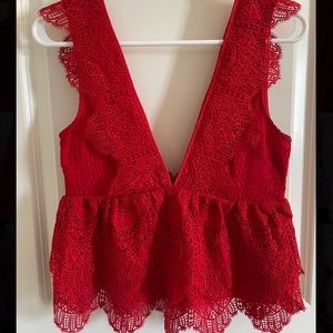 Topshop Valentines Day Lace Top Size 4